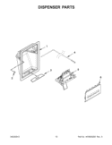 DISPENSER PARTS Diagram and Parts List for  Whirlpool Refrigerator
