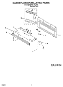 CABINET AND INSTALLATION PARTS Diagram and Parts List for  KitchenAid Microwave