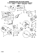 INTERIOR AND AIR FLOW PARTS Diagram and Parts List for  KitchenAid Microwave