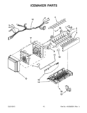ICEMAKER PARTS Diagram and Parts List for  Whirlpool Refrigerator