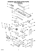 INTERIOR AND VENTILATION PARTS Diagram and Parts List for  KitchenAid Microwave