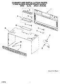 CABINET AND INSTALLATION PARTS Diagram and Parts List for  Whirlpool Microwave