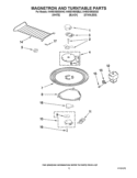 MAGNETRON AND TURNTABLE PARTS Diagram and Parts List for  KitchenAid Microwave